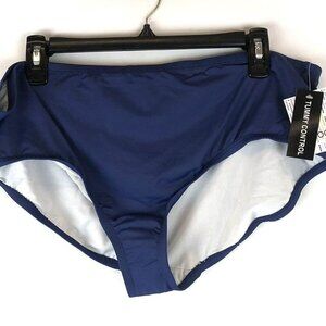 24th Ocean Women’s Mid Waist Hipster Blue Bikini Bottom Plus Size 20W